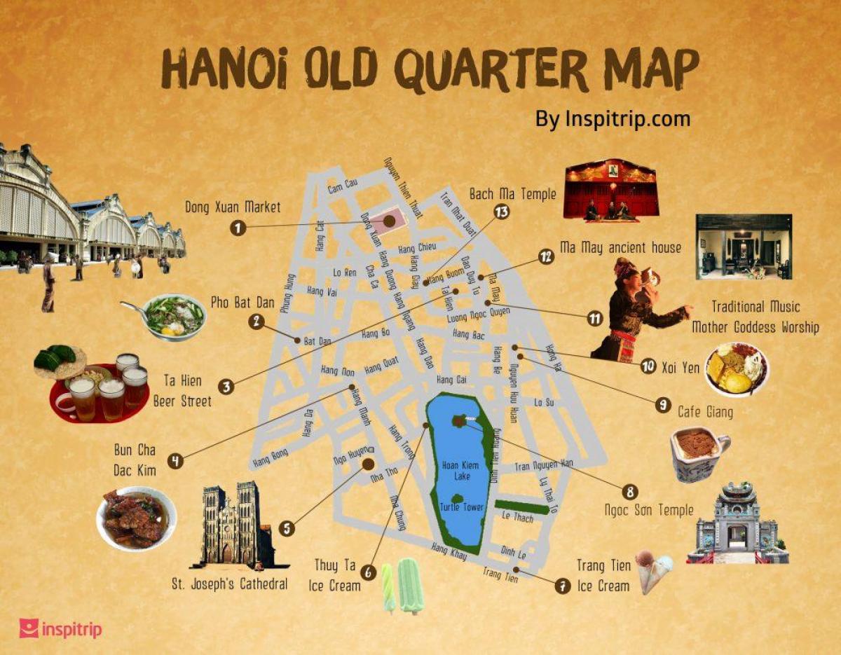 ქუჩის რუკა hanoi ძველი კვარტალში