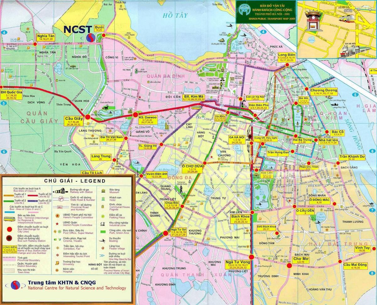 რუკა hanoi საზოგადოებრივი ტრანსპორტი