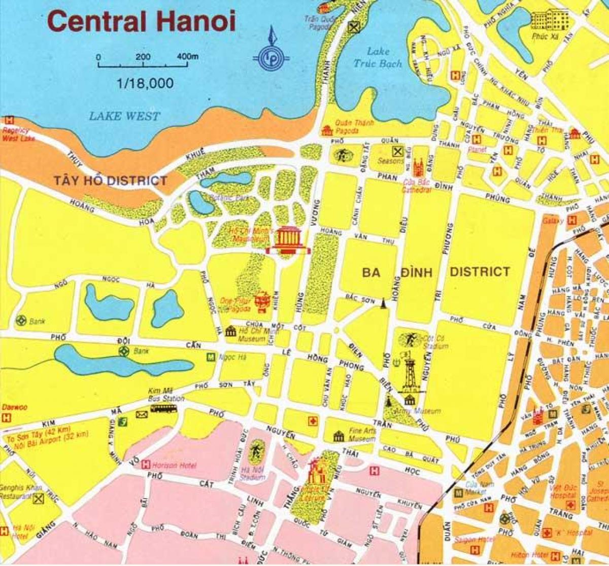 რუკა hanoi ქალაქის ცენტრში